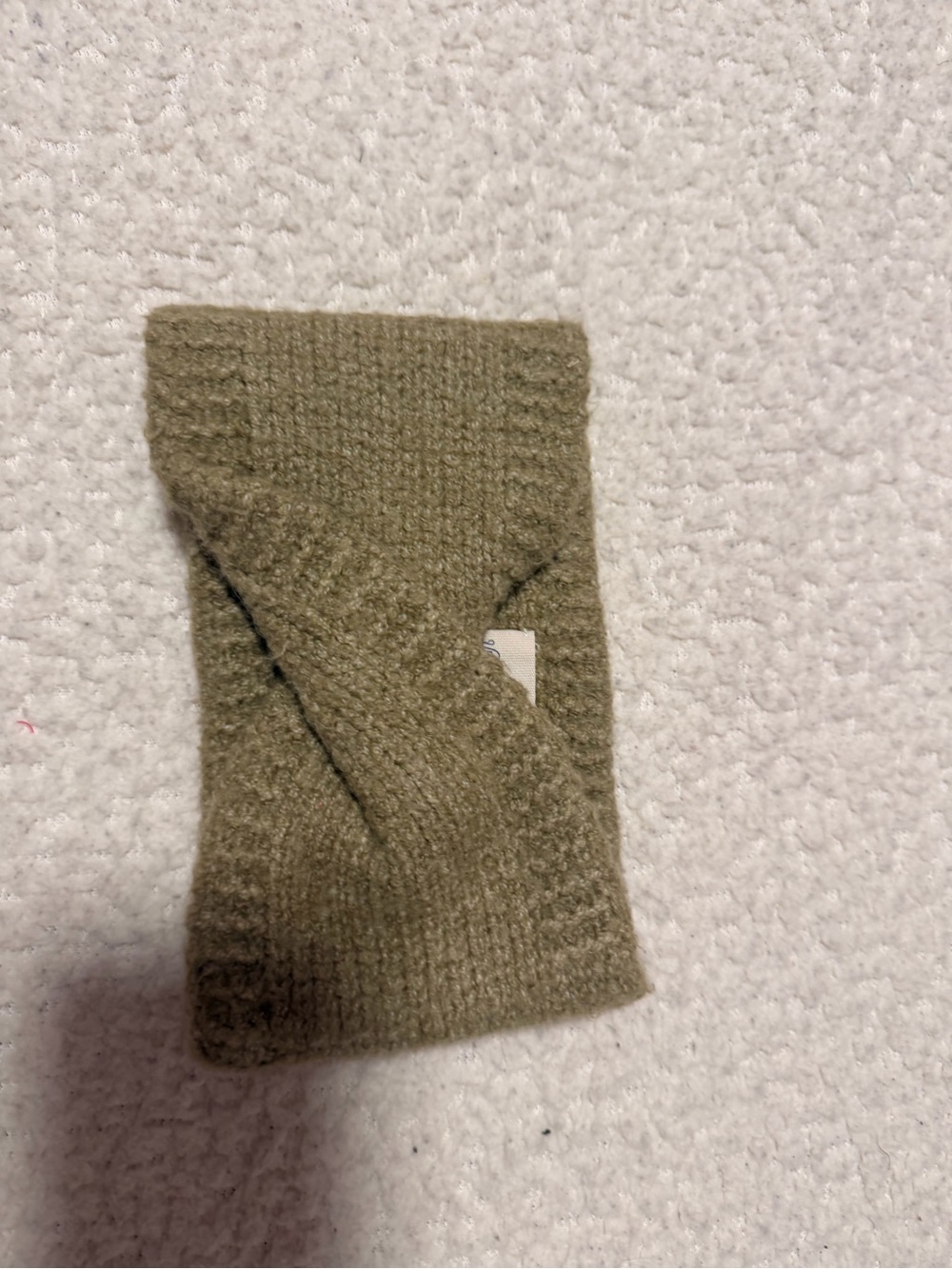 Knit Fingerless Hair/Hand Warmer in Olive Green